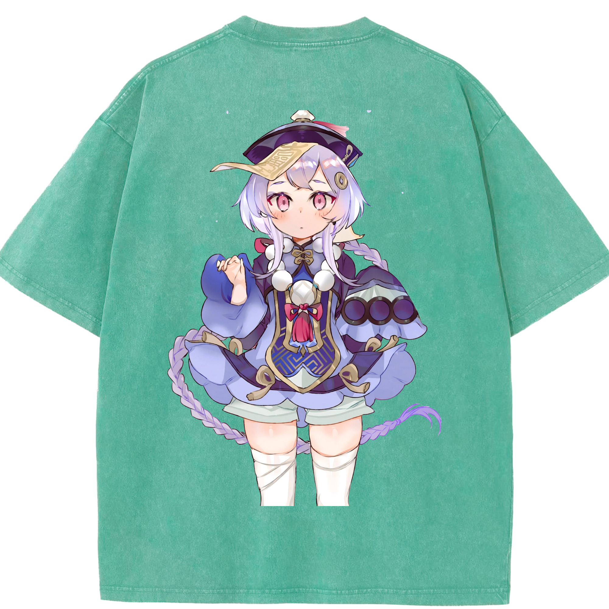 げんし神 七七 なな  genshin Nana 綿100% ヴィンテージ風 半袖Tシャツ（背面プリント）